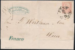 1871 Kőnyomat 5kr Korai Májusi Levélen / Mi 3 On Early Cover 'PEST' - Wien - Autres & Non Classés