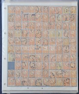 O 1871 Réznyomat Sor ívrekonstrukció, összesen 5 Db Bélyeg Hiányzik / Mi 8-13, 100 Complete Set In Sheet Reconstruction, - Otros & Sin Clasificación