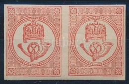* 1871 Hírlapbélyeg Pár Vörös Színben, összefüggésben Ritka! / Mi 14a Newspaper Stamp Pair - Sonstige & Ohne Zuordnung