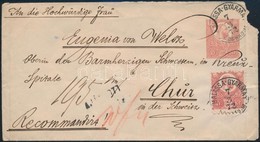 1872 5kr Díjjegyes Boríték Réznyomat 5kr + 10kr Kiegészítéssel Ajánlott Levélként Svájcba / 5kr PS-cover + Mi 10 + 11 As - Autres & Non Classés