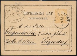1872 2kr Díjjegyes Levelezőlap Benyomott Cégjelzéssel (a Perfin Előfutára) / PS-card 'VERSETZ' - Nagyhöflány - Other & Unclassified