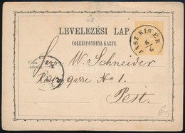 1873 Díjjegyes Levelezőlap / PS-card 'JÁSZ KISÉR' - Pest (felül Szakadás / Tear) - Sonstige & Ohne Zuordnung