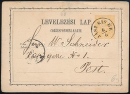 1873 Díjjegyes Levelezőlap / PS-card 'JÁSZ KISÉR' - Pest (felül Szakadás / Tear) - Other & Unclassified