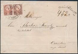 1873 Réznyomat 4 X 5kr Levélen / 4 X Mi 10 On Cover 'PÉCS / FÜNFKIRCHEN' - Oroszló - Autres & Non Classés