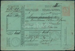1874 Magyar-horvát Nyelvű 5kr Díjjegyes Postautalvány / Hungarian-Croatian 5kr PS-money Order 'JABLONAC' (Gudlin 500 P)  - Autres & Non Classés