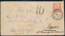 1877 5kr Díjjegyes Boríték '10' Portóbélyegzéssel / 5kr PS-cover With Postage Due 'BUDAPEST' - 'PÁPA' - Továbbküldve / R - Autres & Non Classés