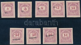 (*) 1888 Sztereo Nyomású Fogazatlan Próbanyomat Sor Gumi Nélküli Karton Papíron, 9 érték, Az értékszámok Gépszínátnyomat - Autres & Non Classés
