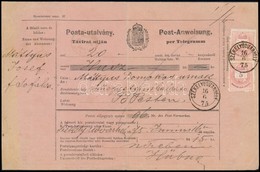 1875 Távirati Postautalvány 2 X 5kr Bérmentesítéssel / PS- Telegramm Money Order 'SZÉKELYUDVARHELY' - Sonstige & Ohne Zuordnung