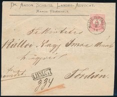 1876 Ajánlott Levél 5kr + 10kr Bérmentesítéssel / Mi 17 + Mi 18 On Registered Cover 'MAROS-VÁSÁRHELY' - Torda - Autres & Non Classés