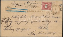 1892 Expressz 2kr Díjjegyes Levelezőlap 15kr Díjkiegészítéssel / Express PS-card With 15kr Additional Franking 'SZENTLŐR - Autres & Non Classés