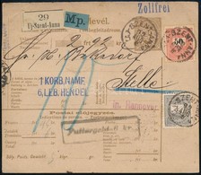 1892 Utánvétes Csomagszállító 51kr Bérmentesítéssell / COD Parcel Card 'ÚJ-SZENT-ANNA' - Stelle - Sonstige & Ohne Zuordnung