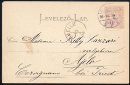 1898 Képeslap Céglyukasztásos 2kr Bélyeggel / 2kr Perfin Stamp On Postcard 'BUDAPEST' - Triest - Other & Unclassified