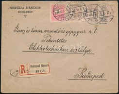 1899 Túlsúlyos Helyi Ajánlott Levél 3 X 2kr és 5kr Bérmentesítéssel / Overweight Registered Local Cover With 3 X 2kr + 5 - Autres & Non Classés