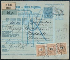 1900 Szállítólevél 3 X 12kr Bérmentesítéssel, Hátoldalán Osztrák 3h Portóval / Parcel Card With Austrian Postage Due 'BR - Autres & Non Classés