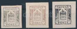 * 1900 Turul 3 Klf Vágott Próbanyomat A 20f értékhez / 3 Imperforate Proofs - Altri & Non Classificati