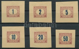 (*) 1903 Zöldportó 6 Klf Fogazatlan Színpróbanyomat Vízjel és Gumi Nélküli Papíron. / Postage Due 6 Different Imperforat - Sonstige & Ohne Zuordnung