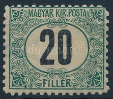 * 1903 Zöldportó 20f 'B' (80.000) / Postage Due Mi 7 Perforation 11 1/2 (rövid Sarokfog / Short Corner Perf.) - Other & Unclassified