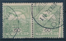 O 1909 Turul 60f Pár, A Jobb Oldalon Nagy Papírránc / Mi 95X Pair, Large Paper Crease On The Rigth Side - Otros & Sin Clasificación