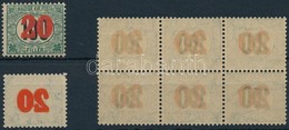 ** 1915 Kisegítő Portó, Felülnyomás Az 1903-as 100f Portóbélyegen: 1 Db Bélyeg + 1 Db Bélyeg A Felülnyomás Gépszínátnyom - Other & Unclassified