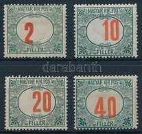 ** * 1915 Pirosszámú Zöldportó 4 Klf érték Eltolódott értékszámmal / 4 Different Postage Due Stamps With Shifted Numeral - Autres & Non Classés