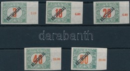 ** 1919 Köztársaság Portó ívszéli Vágott Sor 5 érték / Postage Due Mi 47-51 Imperforate Margin Set - Altri & Non Classificati