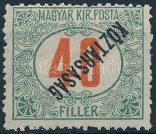 * 1919 Köztársaság Portó 40f Fordított Felülnyomással (**20.000) / Postage Due Mi 50 With Inverted Overprint. Certificat - Autres & Non Classés