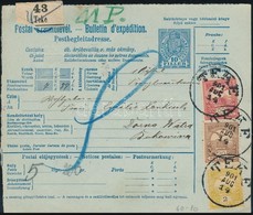 1901 Postai Szállítólevél 72f Bérmentesítéssel, A Hátoldalon 3h Osztrák Portóval / Parcel Card With Austrian Postage Due - Sonstige & Ohne Zuordnung