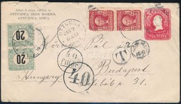 1907 Levél Az USA-ból 2 X 20f Portóval / Cover From OTTUMWA, IOWA With 2 X 20f Postage Due - Sonstige & Ohne Zuordnung