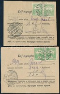 1908 2 Db Távirati Díjnyugta Turul 2 X 5f Bélyegekkel / 2 Telegramm Fee Receipts 'KISMARTON' - Autres & Non Classés