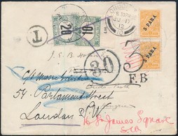 1912 Érdekes Levél A Konstantinápolyi Orosz Postán Feladva Budapestre, Itt Megportózva, Majd A Portó érvénytelenítésével - Sonstige & Ohne Zuordnung