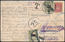 1912 Helyesen Bérmentesített Képeslap Norvégiából Budapestre, Majd Továbbküldve, Tévesen 20f + 5f Portóval, Melyet érvén - Sonstige & Ohne Zuordnung