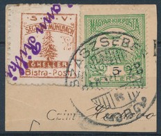 ~1910 Hohe Rinne 6h Turul 5f Bélyeggel Kivágáson / Hohe Rinne + Turul Stamps On Cutting 'SZÁSZSEBES' + '(Joh)ann Rilki' - Other & Unclassified