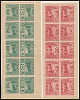 ** Hohe Rinne 1924 Fogazott Piros és Zöld 10-es Kisív. (200.000) / Red And Green Minisheets Of 10 - Autres & Non Classés