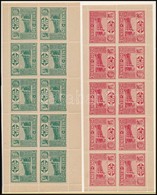 ** Hohe Rinne 1924 Fogazott Piros és Zöld 10-es Kisív. (200.000) / Red And Green Minisheets Of 10 - Sonstige & Ohne Zuordnung