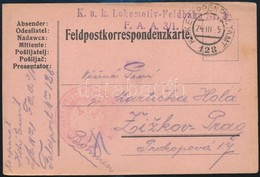 1915 Tábori Posta Levelezőlap / Field Postcard, Piros Negatív Vasúti Alakulat Bélyegzéssel, 'K.u.k. Lokomotiv-Feldbahn N - Altri & Non Classificati