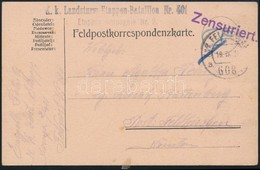 1916 Tábori Posta Levelezőlap / Field Postcard 'K.k. Landsturm-Etappen-Bataillon Nr.401.' + 'FP 608 A' - Autres & Non Classés