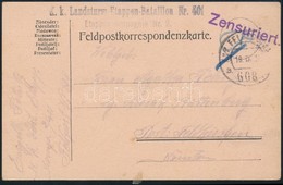1916 Tábori Posta Levelezőlap / Field Postcard 'K.k. Landsturm-Etappen-Bataillon Nr.401.' + 'FP 608 A' - Altri & Non Classificati