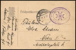 1916 Tábori Posta Levelezőlap Szép Cenzúrabélyegzéssel, Sebész Csoportból Küldve / Field Postcard - Sonstige & Ohne Zuordnung