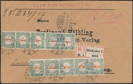 1917 Portmentes Tábori Posta Ajánlott Levél 15f Dekoratív Portóval / Registered Field Post Cover With 15f Postage Due - Otros & Sin Clasificación