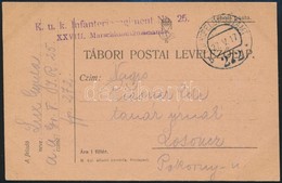 1917 Tábori Posta Levelezőlap / Field Postcard 'K.u.k. Infanterieregiment No.25. XXVIII. Marschbaonskommando' + 'FP 272  - Autres & Non Classés