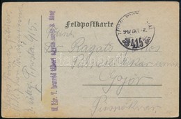 1917 Tábori Posta Levelezőlap / Field Postcard 'M.kir. 7. Honvéd Tábori ágyús Ezred 3. üteg' + 'TP 415' - Altri & Non Classificati