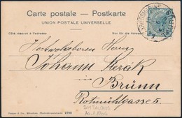 1906 Képeslap Törökországból 5h Osztrák Bélyeggel / Postcard From Turkey With Austrian 5h Stamp 'S.M.S. TAURUS' - Brünn - Sonstige & Ohne Zuordnung