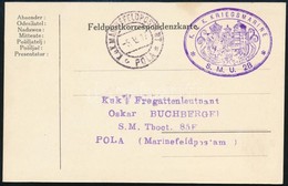 1917 Tábori Lap / Field Postcard 'K.U.K. KRIEGSMARINE S. M. U. 28' - Sonstige & Ohne Zuordnung