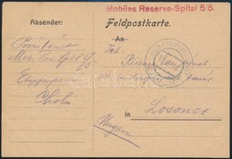1916 Tábori Posta Levelezőlap / Field Postcard 'Mobiles Reserve-Spital 5/5' + 'EP CHOLM' - Autres & Non Classés