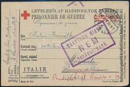 1916 Olasz Hadifogolytáborba Címzett Levelezőlap 'Tartalma Miatt Nem Továbbítható' / Postcard To Italian POW Camp, Retur - Sonstige & Ohne Zuordnung