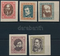 ** 1919 Magyar Tanácsköztársasági Arcképek Vágott Sor (30.000) / Mi 261-265 Imperforate Set - Other & Unclassified