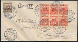 1919 6 X 10f + 20f Tanácsköztársaság Bélyeg Expressz Levélen / Mi 6 X 271 + 273 On Express Cover - Autres & Non Classés