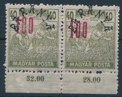 ** Baranya II. 1919 Magyar Posta 100/40f Pár Elcsúszott Felülnyomással / Mi 55 Pair With Shifted Overprint. Signed: Bodo - Altri & Non Classificati