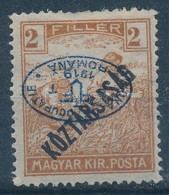 * Debrecen I. 1919 Arató/Köztársaság 2f Fordított Felülnyomással (15.000) / Mi 43 With Inverted Overprint. Signed: Bodor - Altri & Non Classificati