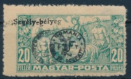 * Debrecen II. 1920 Segélybélyeg 20f Dupla Felülnyomással / Mi 99 X With Double Overprint. Signed: Bodor - Autres & Non Classés